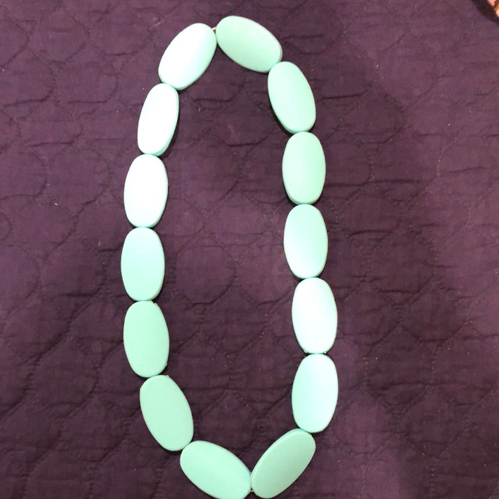 Necklace rubber disks turquoise 13” length